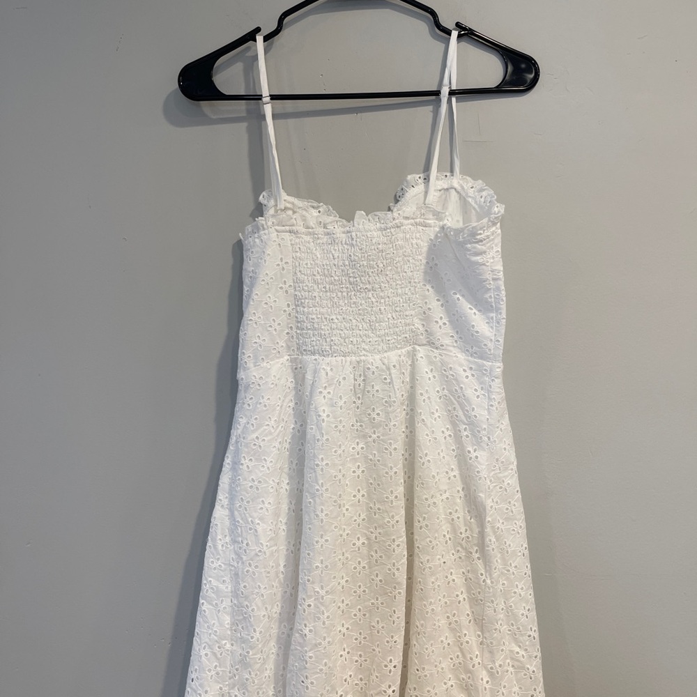 Lulu’s White Sleeveless A-line Eyelet Mini Dress - Picture 5 of 6